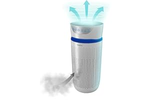 HoMedics Purificatore D'Aria Filtro HEPA A 360°, Tecnologia Con Luce UV-C, Bianco, 58.5 x 30.5 x 62.5 cm