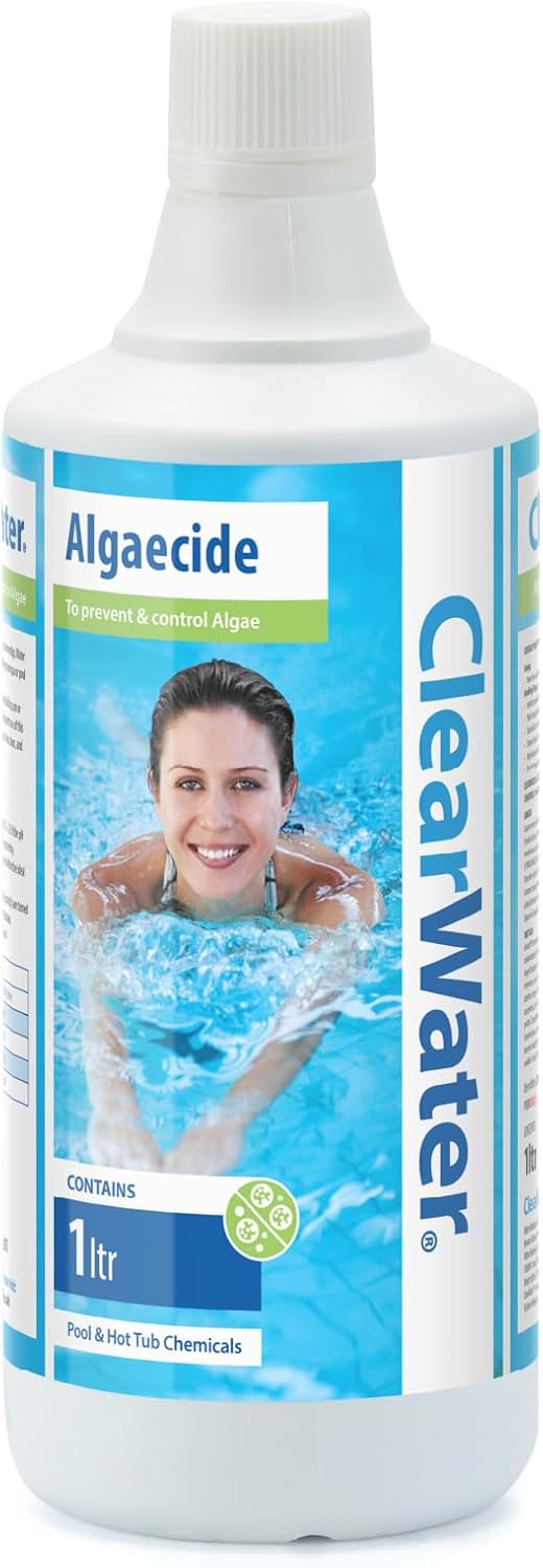 Clearwater Algaecide Algae Remover for Swimming Pool and Spa Hot Tub Water Treatment, Highly Effective Formula, 1 Litre