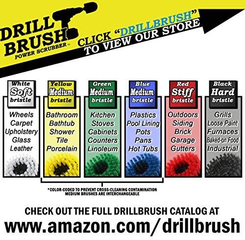 Boat Accessories - Swimming Pool - Blue Medium Drill Brush Scrub Kit with Extension - Hull, Deck, Fiberglass, Gel Coat, Carpet, Seats - Vinyl Spa Liners, Slides, Diving Boards, Ladders and Swim Steps