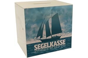 SPEECHEESE Salvadanaio a vela in legno con nave a vela salvadanaio in legno per i marinai risparmiare sulla nave a vela o sulla prossima gita a vela