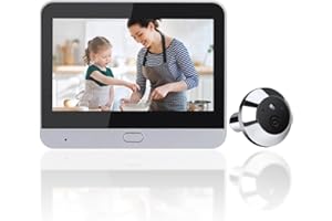 DIYEENI Spioncino Digitale Wireless per Porta, Telecamera di Sicurezza Digitale LCD 1080P con Monitor 4,3 Pollici, Spioncino 120 Gradi, Visione Notturna IR, Rilevamento del