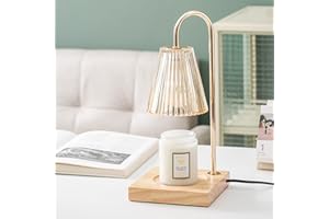 Topchances Elektryczny podgrzewacz do świec, lampa, ściemniana, podgrzewacz wosku, lampa z żarówką, aromatyczne świeczniki, do domu, biura, sypialni, salonu, prezent (B szampański)