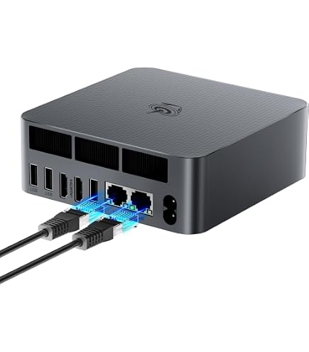 MNBOXCONET Mini PC NAS N355, 4 NVME Nas Small PC, Dual 2.5GbE LAN Mirco Computer Fisso 2HD 4K@60HZ, DDR5 Barebone NO RAM NO SSD, USB3.2 10Gbps, Supports expansion WiFi/BT