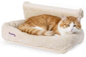 Petlicity Snuggle Padded Cat Radiator Bed - Machine Washable Fleece Cover and Foldable Arms Cat Hammock - Radiator Beds for Indoor Cats, Dogs and Small Pets - Beige