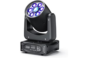 YESPICK 150W Teste mobili LED RGBW Disco DJ Luci 6 Bee Eye Prisma Effetto Luce con 8 Gobos Illuminazione Palcoscenico per Feste Bar Club Matrimoni Chiesa Live Band