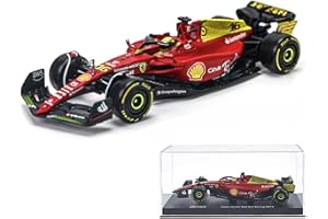 JODIYAAH Bburago 1/24 2022 F1-75 75° Anniversario Giallo Modena #16 Charles Leclerc lega di lusso veicolo pressofuso auto modello collezione regalo (1/24 F1-75 75° #16)
