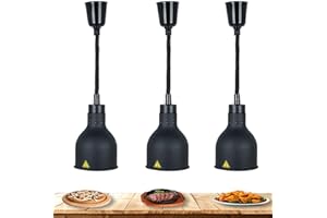 RSHJD Lampada per scaldavivande Commerciale, scaldavivande a Buffet da Cucina in Acciaio Inossidabile, Lampada per Riscaldamento Alimentare 3 Pezzi 250W