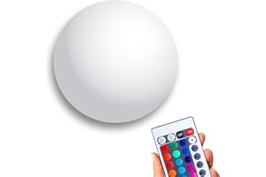 ‎@TEC @tec Wireless 25 cm LED Ball Light, Lighting for Garden, Ball Lamp with Colour Changing & Remote Control, Garden Light, Hanging & Standing