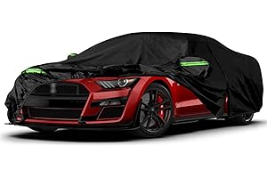 RASHION Autoabdeckung Wasserdicht Passend für Ford Mustang GT/Shelby/Cobra/Bullitt/Ecoboost/Premium 2005-2024, Atmungsaktiv Vollgarage Autoplane für Regen Sonne Auto Abdeckplane Abdeckung