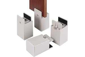 ZDDLOINP Adjustable Bed and Furniture Risers with Screw Clamp, 4 Pack Heavy Duty Sofa Tables Chair Risers, Furniture Risers Increase the height by 4 inches, Fit from 0-2 inch Widths of Furniture Feet(Beige)