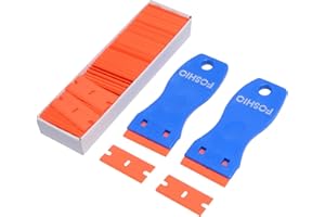FOSHIO 2 PCS Raschietti in plastica con 100 Lame in raschietto inplastica, Raschietto plasticadura, Rimozione Adesivo inplastica