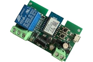 MHCOZY Module de commutation de relais WIFI 1 canal 12V, mode auto-verrouillage/momentané, maison intelligente bricolage