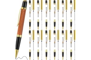 Sknrlko Holzgefertigte Drehbare Kugelschreiber, 12er-Pack, mit Kupfer-Drehteller für Kreative Klassenzimmerprojekte.