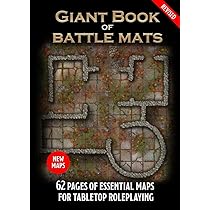 Loke Battlemats | Giant Book of Battle Mats Wilds, Wrecks & Ruins RPG Boek in het Engels voor 14 Jaar | Strategisch Gevechtsspel | 62 Kaarten, Pagina's van 17x12 Uitklapbaar tot 17x24