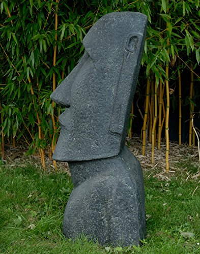 Moai Kopf Steinguss / Osterinseln Statue 100cm für Haus und Garten - 3