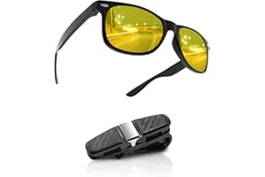 DAJOOEE Occhiali da guida notturna antiriflesso per uomo e donna, occhiali per visione notturna con supporto per occhiali da sole per auto per guidare di notte