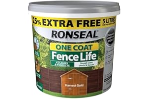 Ronseal RSLFLHGN4LAV One Coat Fence Life Harvest Gold New 4 Litre +25%