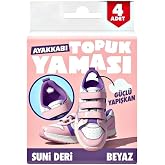 D&uuml;nya Magnet Ayakkabı Tamir Yaması, Sunni Deri Topuk Yaması Kendinden Yapışkanlı-Beyaz
