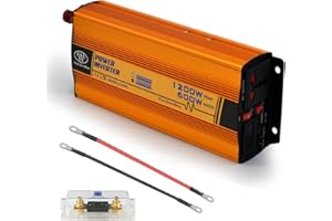 ECO-WORTHY 600W 12V netzunabhängiger Solarwechselrichter DC 12V AC 220V Sinuswelle für Auto Wohnmobil Caravan Camping und Solar System Haus