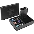 Grajar DND Dice Tray and Dice Tower with Storage, 3 in 1 Dice Rolling Tray with Lid, Portable Dice Box Storage, DND dice Holder for Dungeons and Dragons D&D RPG MTG Table Games (Black)