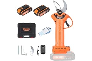 Forbici Potatura Elettriche, Bravolu 30mm Forbice Potatura a Batteria, Forbici Elettriche per Potatura con 2 batterie da 2.0Ah per potatura di alberi da frutto e vigneti