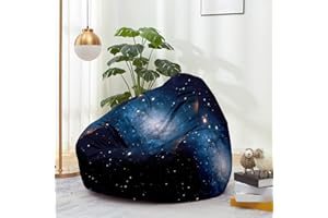 Mateju Puf, Estrellas Deslumbrantes 3D Hogar Puff Gigante, Sofá Puff Infantil Grande Sin Relleno, Sillas Bean Bag Chair de Color, Exterior e Interior Bean Bag Chair Adecuado (XL,Estrellas azul oscuro)