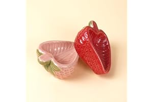 Kelivi Hamtser Food Bowl,2 Packs Strawberry Hamster Bowls,Ceramic Feeding Bowl,Food Dish for Small Animals Gerbil Dwarf Hamster Rat Mice Guinea Pig