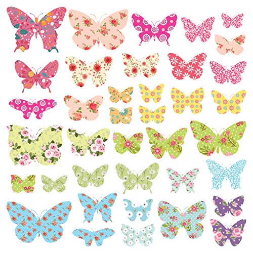 Preisvergleich Produktbild Decowall DS-8005 Gemusterte Schmetterlinge Tiere Wandtattoo Wandsticker Wandaufkleber Wanddeko für Wohnzimmer Schlafzimmer Kinderzimmer (klein)
