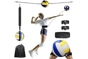 Aisny Conjunto de Equipo de Entrenamiento de Voleibol, Accesorios de Voleibol Banda de Resistencia Cinturón de Resistencia Kit de Práctica en Solitario Ajustable para Servicio de Voleibol