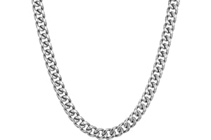 RWQIAN Kette Herren Panzerkette 3mm-9mm Breit Männer Edelstahl Silber/Gold/Schwarz Panzerkette Halskette Gliederkette 14K Gold Vergoldet Klassische Link Chain Länge 45-65cm Geschenk für Damen Männer