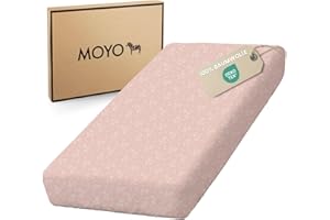 ‎MOYO MOYO Kinder Spannbettlaken 140x70 cm I Zarte Blüte Rosé I 1 Stück I Atmungsaktives Bettlaken aus 100% OekoTex-Baumwolle I Hochwertiger Kinderbett-Bettbezug für Kindermatratzen
