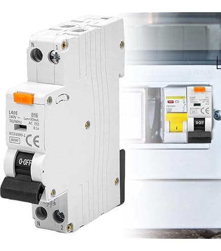 Disjoncteur Différentiel 16A 30mA Type AC - 1P+N, Courbe C, Pour Rail DIN - Protection Fuites Et Surcharges