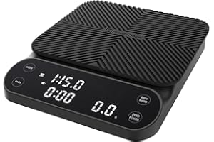 Maestri House S3 Kaffeewaage mit Timer, 3kg/0,1g Wiederaufladbar Digitale Espresso Waage, 3 Brühmodi, Einstellbare Brühverhältnisse & Durchflussanzeige, Für Pour Over, French Press – Schwarz