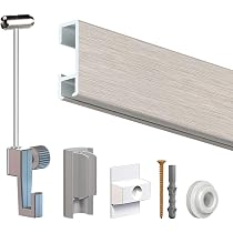 Bilderschienen-Set In Weiß – 8 M Alu-Schiene Erweiterbar, Inkl. Haken & Seilen, Für Wandbilder