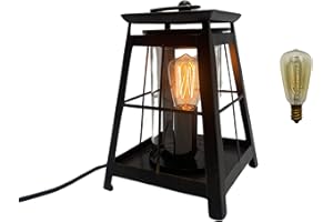 Lantern Edison Electric Oil Wax Melt Burner Lamp UK | Modern Wire Design, Glass Finish, with Cello Wax Medallions | Blend Unique Home Fragrances