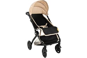 HTI Joie Junior Pact Dolls Pram | Stone & Black Childrens Toy Pram, Compact Fold-Over Design with Carry Handle dolls Pushchair, Adjustable Handle Height, Soft Foam Grips, Under Seat Storage | 3+