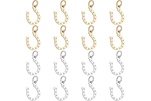 UNICRAFTALE Ciondoli Animali 16pz 2 colori，Ciondoli In Metallo A Forma di Ferro di Cavallo In Acciaio Inossidabile per Orecchini e Ciondoli per Collana e Fai Da Te，Oro & Colore Acciaio Inossidabile