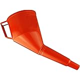 Angled Fuel Funnel with fine mesh Filter and Handle, Doesn't Require Two People to use! (Red)