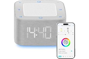 mumisuto Biała maszyna do szumów dla niemowląt, maszyna White Noise Machine z 32 muzyką relaksacyjną i 5 timerami, przenośny dźwięk białego dziecka z lampką nocną, USB C do ładowania 800 mAh, dla