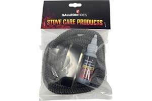 GALLEON FIRES 13mm Stove Soft Rope for Stove Door, Replacement Rope Pack, Black Rope Seal kit (with 50ml Super Seal) 13mm x 2M