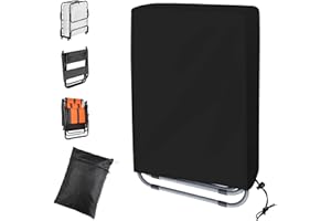 BOSEAGO Folding Reclining Chair Cover Waterproof, UV Resistant Chair Covers Heavy Duty Rip Proof for Home Garden Furniture Protect (Black)