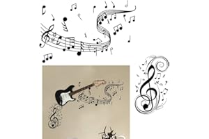VINFUTUR Adesivi da Parete Musicali Adesivi Murali Musica Wall Stickers Decorazione DIY per Parete Muro Fai da Te Wallpaper
