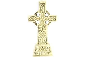 CARROLLS IRISH GIFTS Liffy Artefacts Solid Brass Standing Celtic Cross With Trinity Knots