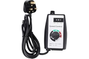 Nimomo Motor Speed Controller, Durable Electronic Stepless Speed Controller Switch Governor for Motor Blower Duct Fan Heater Control UK 220V-240V