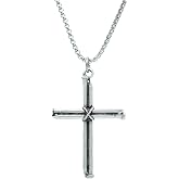 This Different Spiked Cross Knitted Chain Necklace - Silver Plated - Men's Women's Necklace - No:1383
