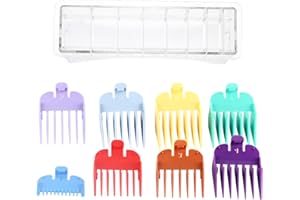 SEMME Juego de accesorios de la guía recortadora universal de peine con límite de cabello premium Guías de corte codificadas 8 tamaños en color,