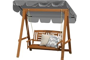 RUIOOMEEP Hollywoodschaukel Dachbezug, Sonnendach aus Oxford-Tuch Dach für 3 sitzer, Ersatzdach Wasserdicht Universal, Uv-Schutz Sonnendach, Gartenschaukel Dach-Plane,Grau, 210 X 145 cm