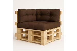 ‎CHILLY PILLEY chilly pilley® Palettenauflage UV Wasserabweisend Leinenoptik Schaumflocken Palettenkissen auf Palettensofa Palettenpolster auf Palettenmöbel Rückenlehne Sitzkissen (3er Set)