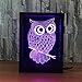 Produktbild 3D Visuelles Effekt Nachtlicht, Hi-azul Photo-Frame-Typ 7-Farben ändern Fernbedienung & Touch Tisch Schreibtisch Lampe Deko Lampe 3D Optische Illusion LED Nachtlicht für Geschenke (Eule)