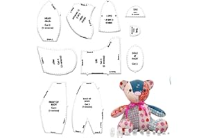 Manolyee 10/12/15 inch Bear Template Ruler Set - Bear Sewing Template Pattern,Quilting Template Ruler,Beginner Craft Bear Sewing Ruler Set for Use in Quilting,Sewing,and Craft Projects